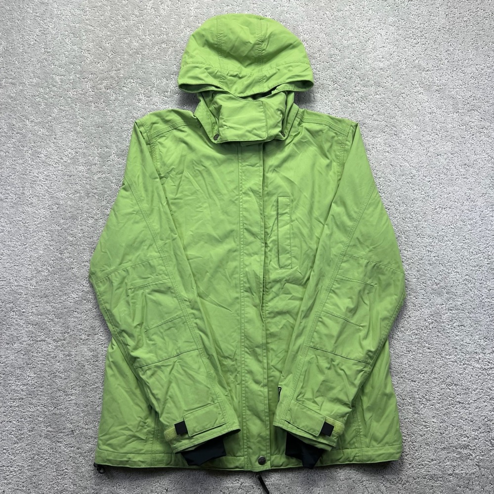 Carhartt Cascade Jacket Womens L 12/14 Green Rain Storm Defender Hooded Workwear